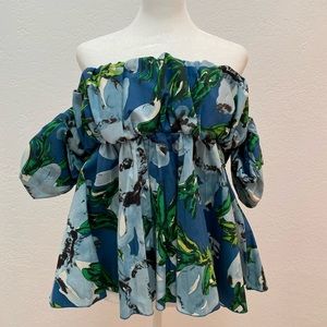 Moschino Chic Blue Floral Top